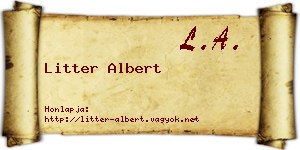 Litter Albert névjegykártya