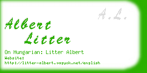 albert litter business card